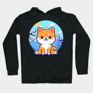 Happy Shiba Inu Dog In Japan Cartoon Hoodie